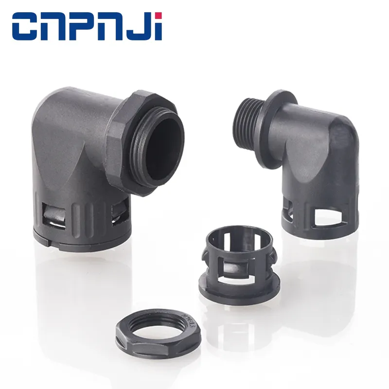 IP68 90 Degree Nylon Quick Connector for Corrugated Pipe Ad26.5-M25 - Safe, Durable, and Easy to Ins