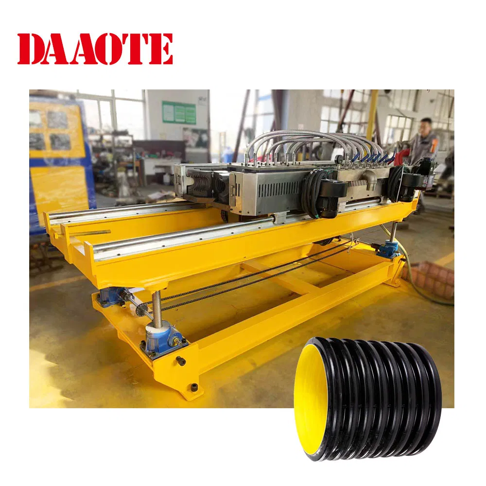 Double-Walled Corrugated HDPE Medium Water Drainage Sewage Bellows Threaded Pipe Extrusion Machine