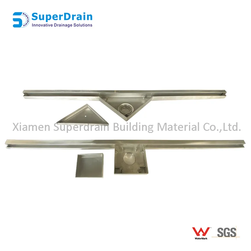 China Supplier Square Tile Inssert Stainless Steel Straight Drain Core Floor Drain