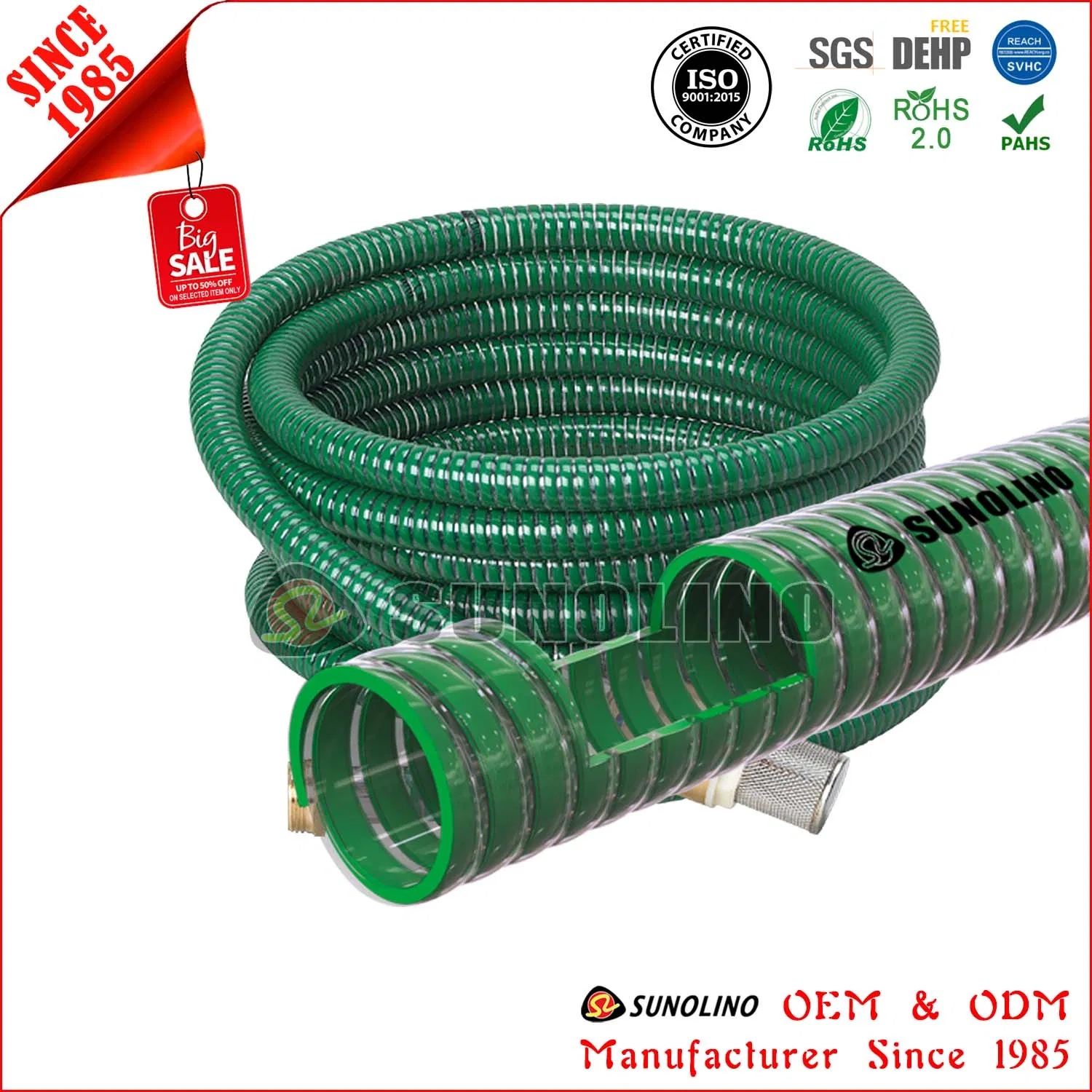 Transparent PVC Plastic Corrugated Water Suction Delivery Pipe with High Abrasion Resistant
