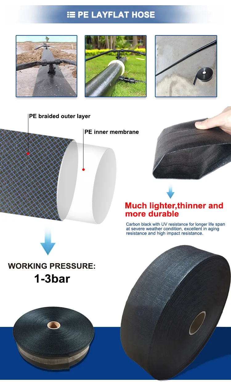 Premium Grade PVC Irrigation Layflat Hose 50mm (Approx 2 inch) for Efficient Agricultural Water Supp