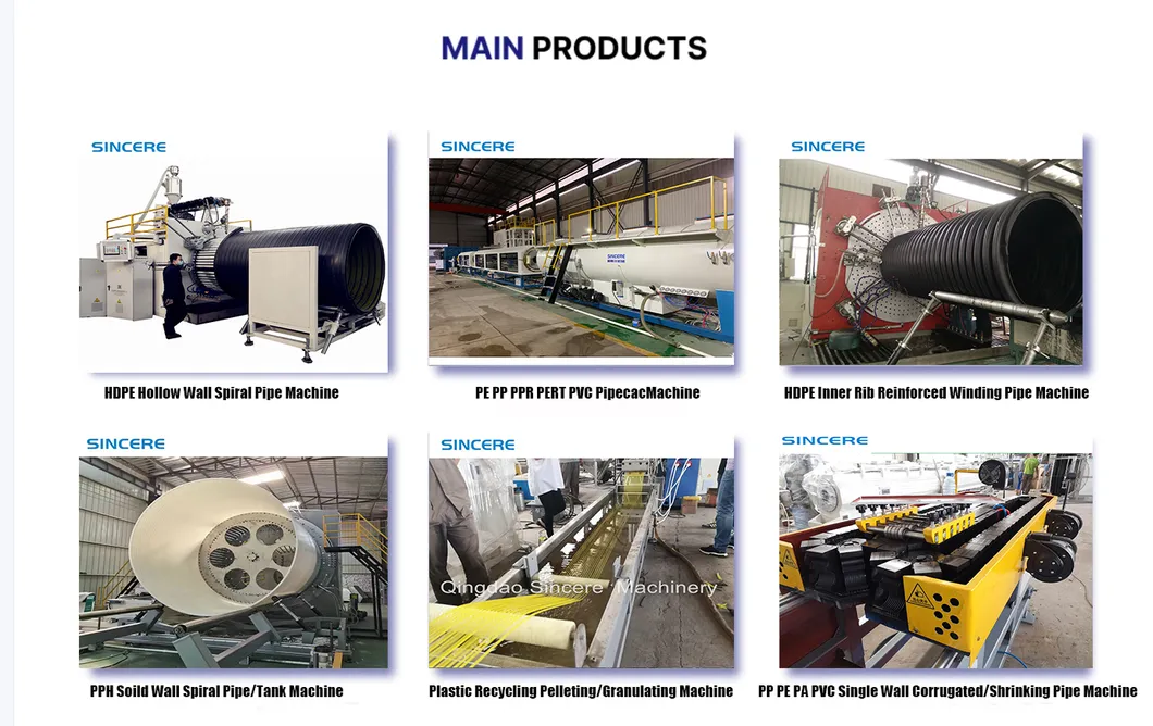 Plastic HDPE Double Hollow Wall Spirl Winding Corrugated Pipe Extruder Machine