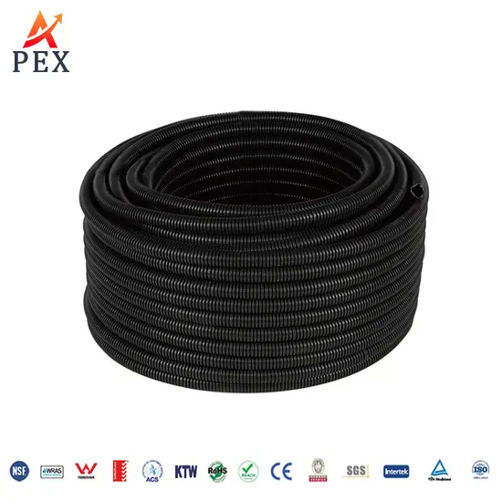 RoHS Certificated White /Black Color 16mm PVC Flexible Corrugated Conduit Pipe
