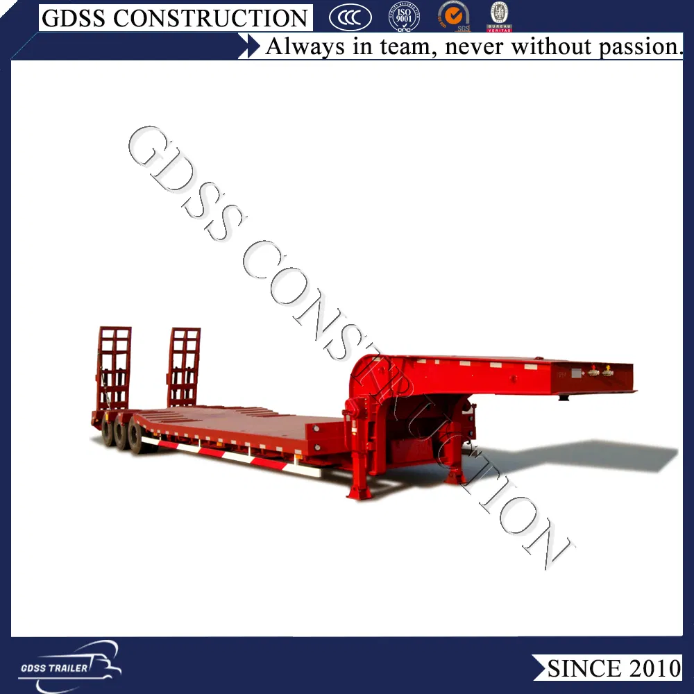 Heavy Duty Steel Pipe Front Loading Lowbed Trailer for Transporting