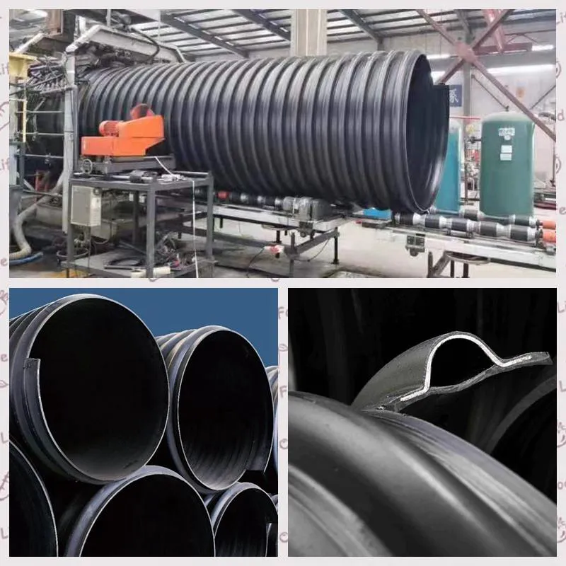 HDPE Reinforced Spiral Corrugated with Steel Belt Drainage Pipe