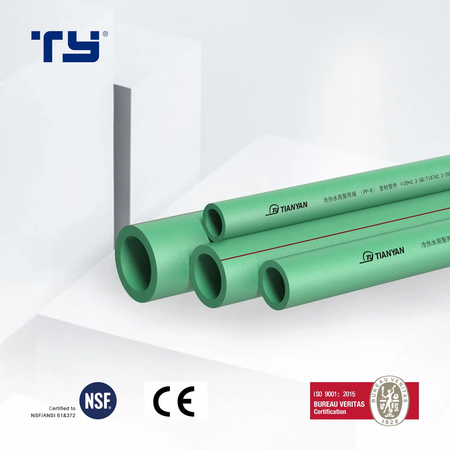 (PVC/ CPVC/ PPR/ Pph) Plastic Pipe Pn10 Pn16 Pressure for Water Supply with All Standard