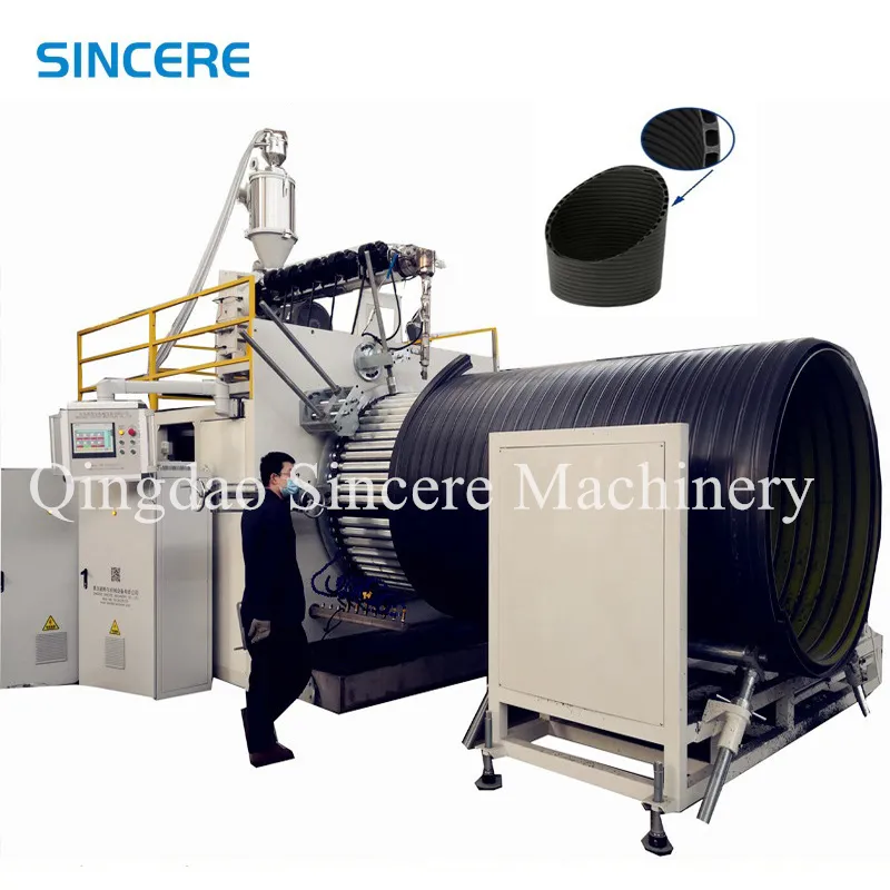PE HDPE Large Diameter Hollow Wall Winding Pipe Production Line
