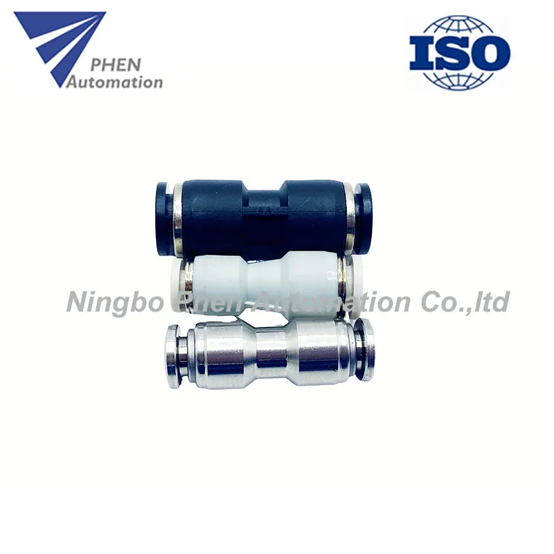 Phen PU Air Hose Connector Pipe Push-in Stainless Steel Material Pneumatic Tube Fittings