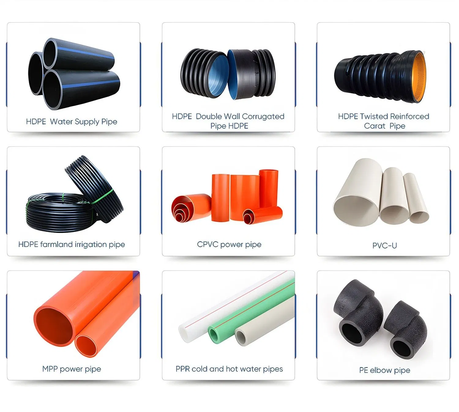 High Strength Socket Joint Electric Power Cable Pipe with Smooth Surface