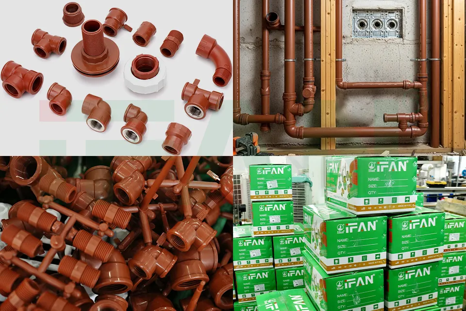Ifan Factory Supply Customized Pph Water Pipe 1/2"-2" Pph Plumbing Brown Plastic Pph Water Pipe