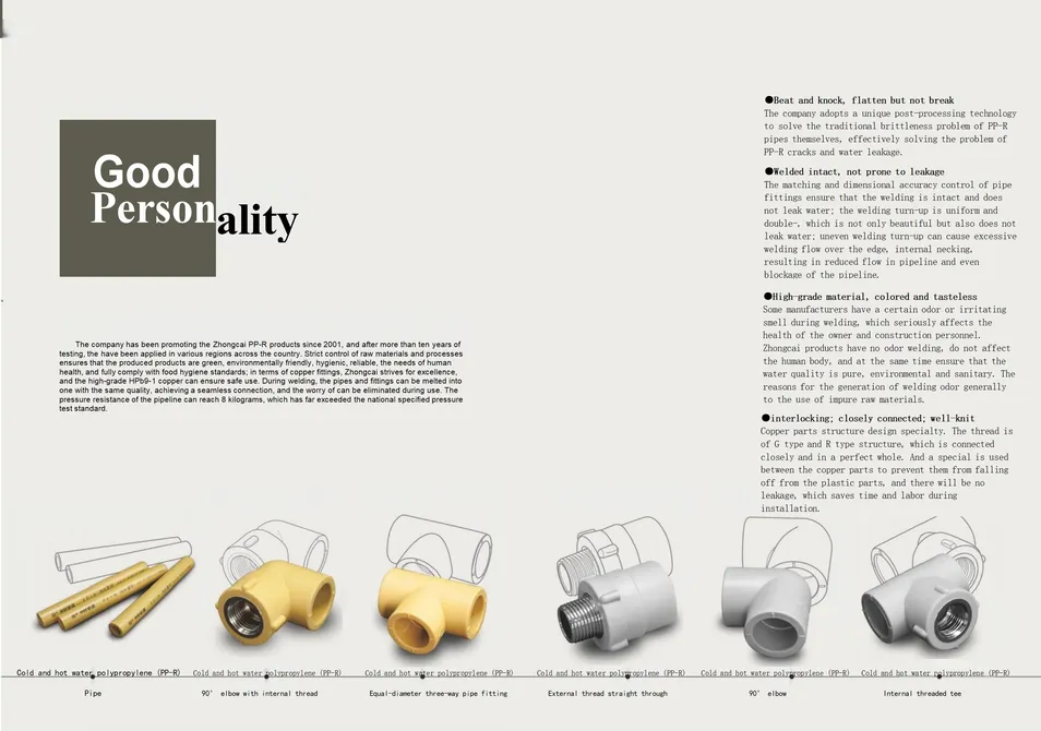 Zhongcai PPR Plastic PVC Pipe Heat-Resistant Eco-Friendly & Durable for Plumbing & HVAC Systems