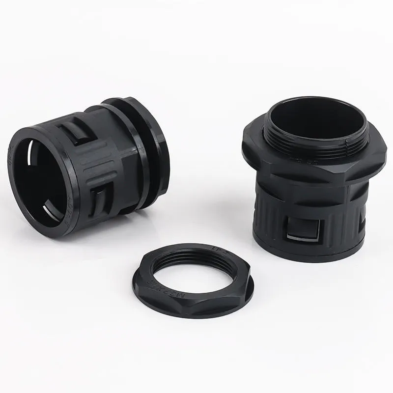 Heavy-Duty Waterproof Nylon Pipe Connectors in Black and Grey