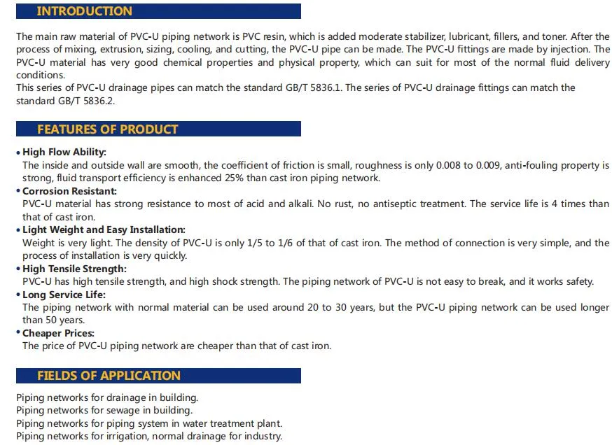 Tianyan Standard GB/T 5836.2 Socket Vent Cowl of PVC-U Plastic Drainage Pipe Fittings with OEM