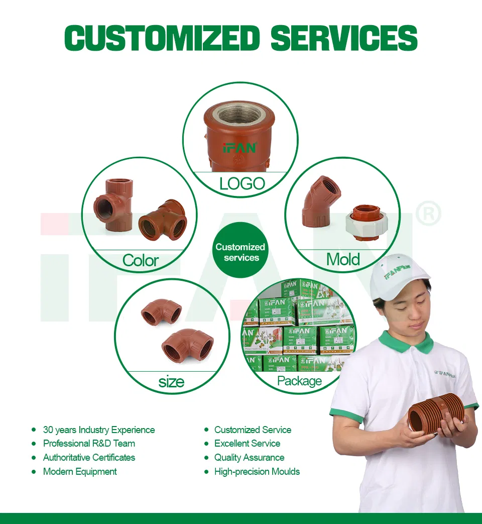 Ifan Custom Wholesale Pph Water Supply Plumbing Tube 1/2"-2" Pipe Pph 5m/PCS Plastic Pph Pipe