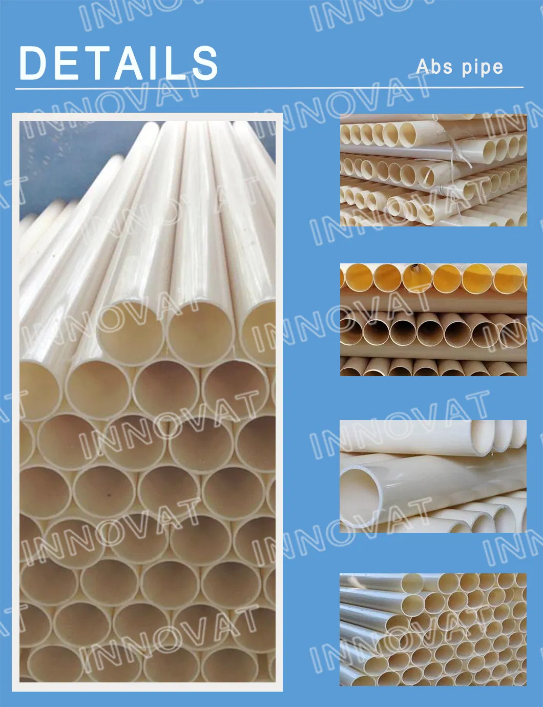 ABS Pipe Detergent Interior and Exterior Sanitary Pressurized Liquid Lines for Crude and Irrigation Oil, Saltwater. Z