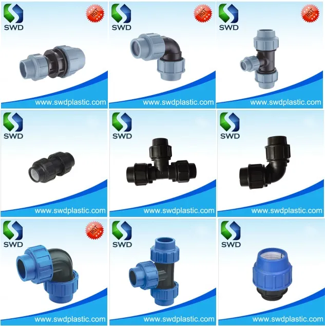 PP/PE Compression Coupling Factory Pn16 Top Quality PP Compression Pipe Fittings