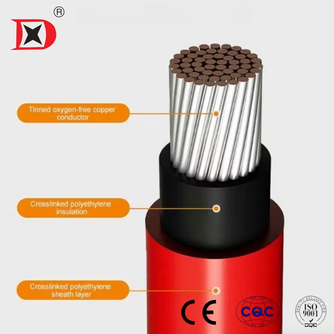 High Strength Solar Cable 6mm² Flame Retardant Xlpo Insulated Wire