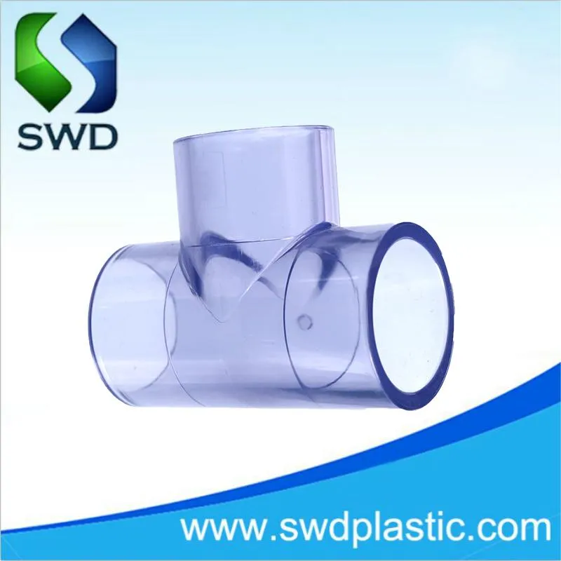 Wholesale 1/2"-4" Clear Transparent PVC Plastic Pipe Fitting Socket Threaded for Water Sup