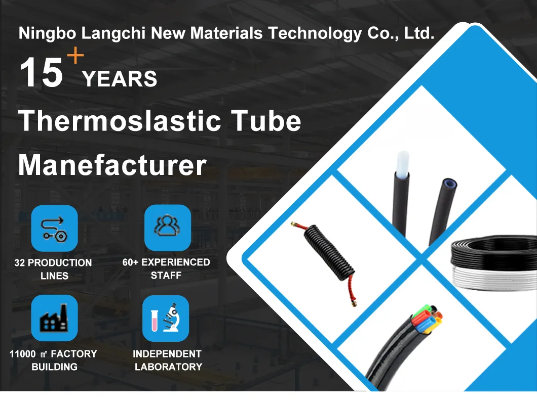 Black Anti-Abrasion Air Line Tubing for Engineering and Tools Nylon PA6 Hose