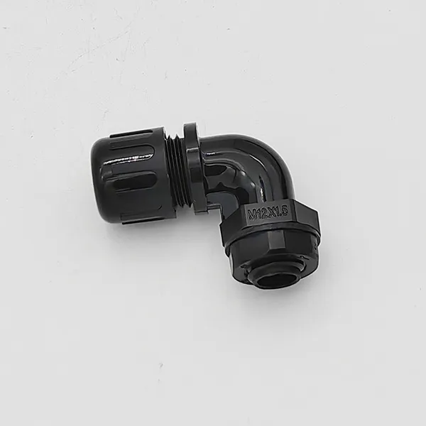 IP68 Elbow Waterproof Connector for Plastic Corrugated Pipe Nylon PA66 M12-Ad10