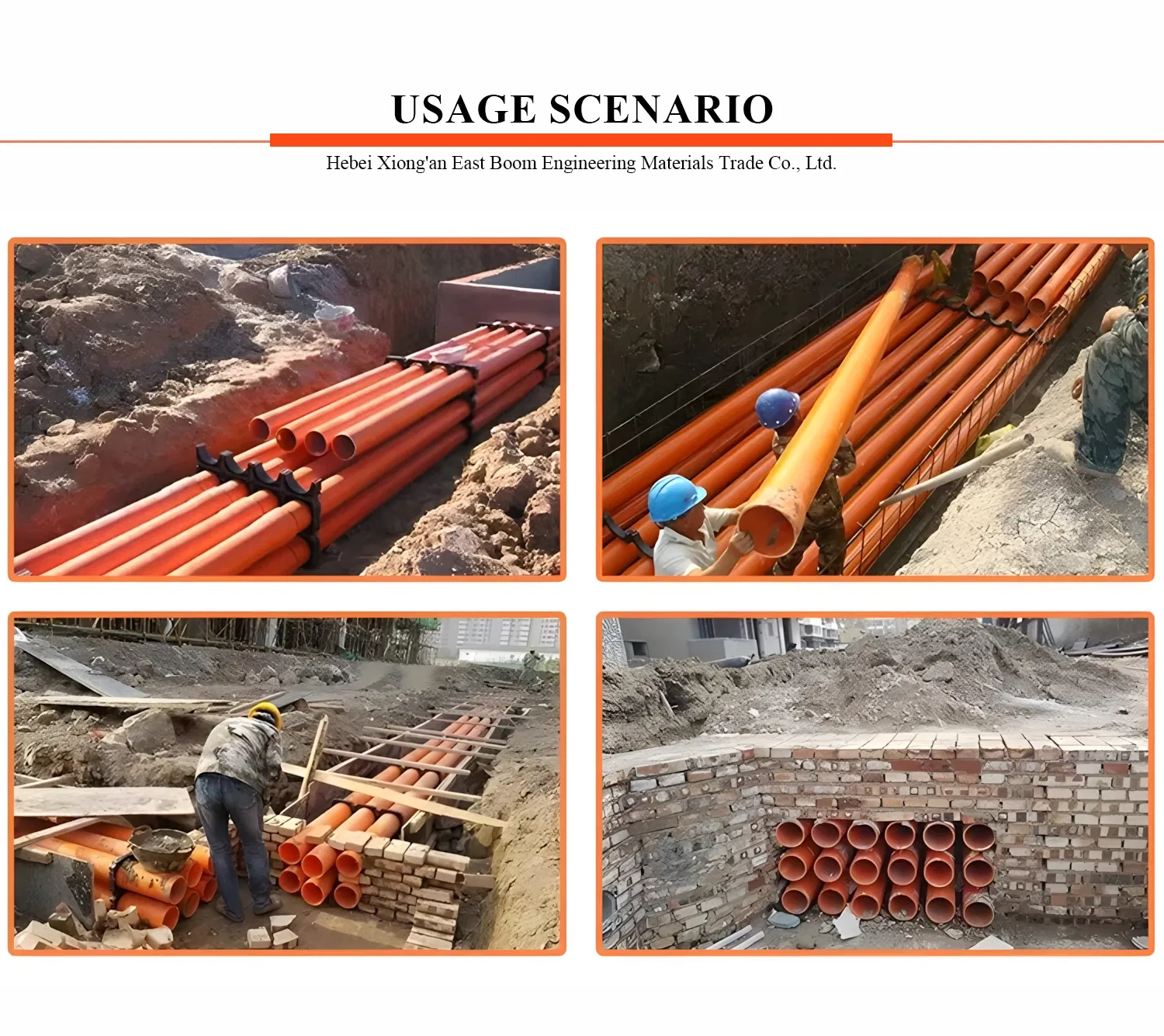 Mpp Power Pipe High Strength Acid and Alkali Resistant Corrosion Resistant Good Insulation High Pressure Durable