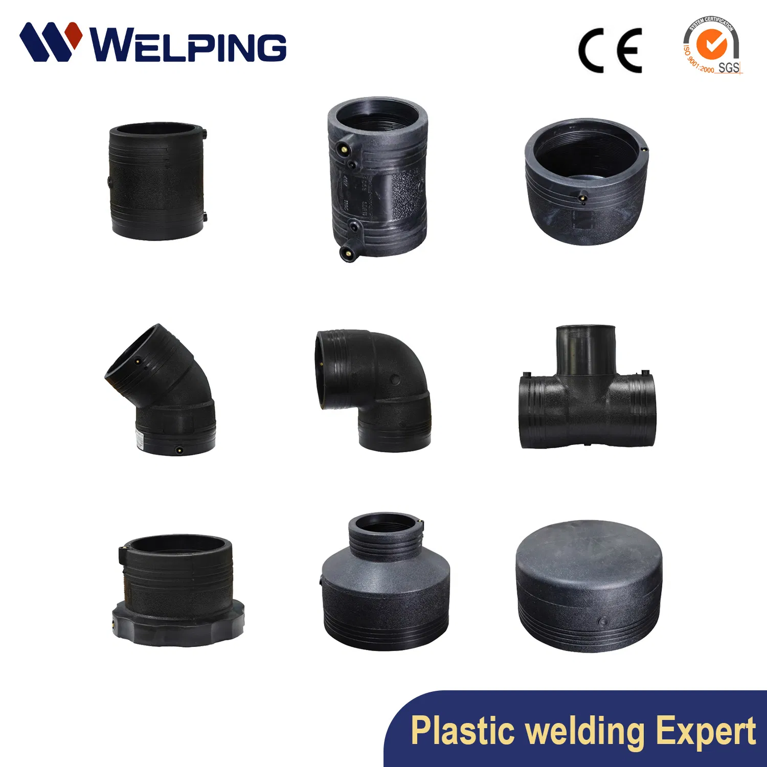 HDPE Electrofusion 45 Degree Elbow Fittings/Black SDR11 Pn16 Fittings/Coupling Pipe Connect Fittings