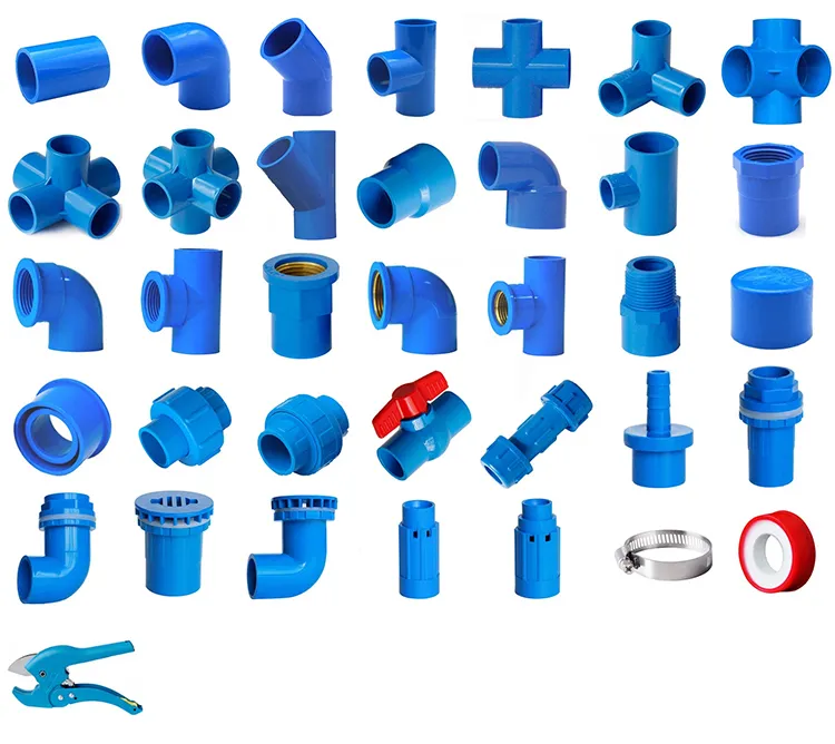 High Quality Plastic Pipe Fitting PVC 45 Degree Elbow and Fittings PVC 45 Deg Elbow Pipe Fitting UPVC Pressure Pipe Fitting Water Supply DIN Standard 1.0MPa