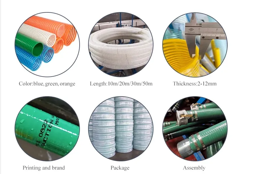 Blue Corrugated PVC Spiral Sewage Sand Sludge Trash Suction Tube Hose Pipe