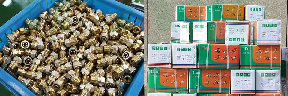 Ifan Low MOQ Hot Sales Brass Compression Fittings Tee Elbow Pex Pipe Water Connector 16-32mm Pex Fitting