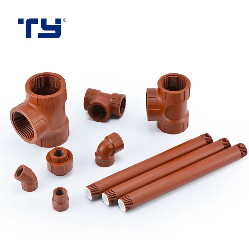All Size Brown Colors Pph Tube Pipe 1/2 3/4 Inch Pph Pipe Fitting