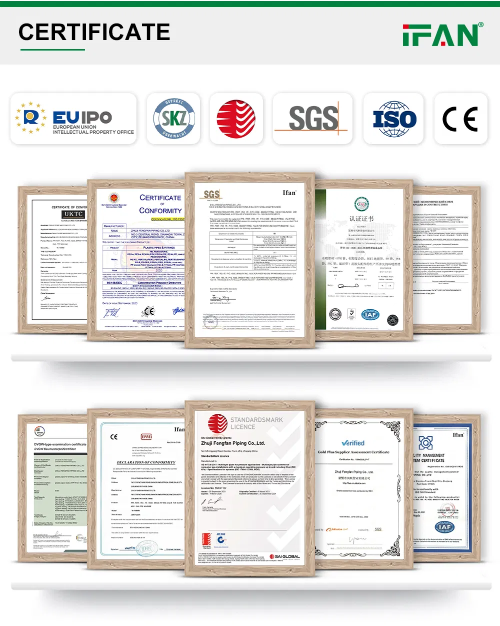 Ifan Certified ISO 15494 Pph Pipe 1/2"-2" Plastic Pipe High Performance Pph Pipes and Fittings Plumbing Materials