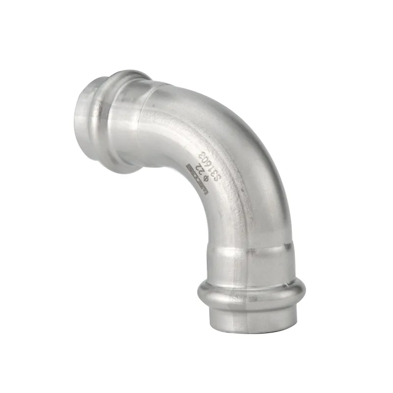 304 316L Inox Stainless Steel V Profile Press Fittings with 90° Equal Elbow Bend 90° Bend 45° Equal 