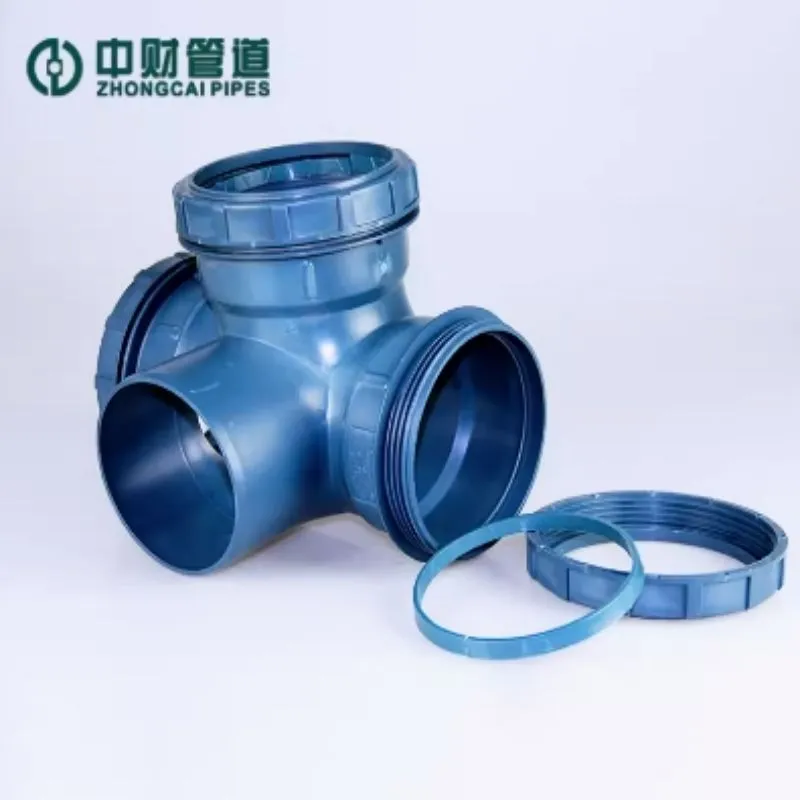 Zhongcai Pipeline PP Ultra-Quiet Drainage Fittings Three-Dimensional Right Angle Silent Four-Way PVC