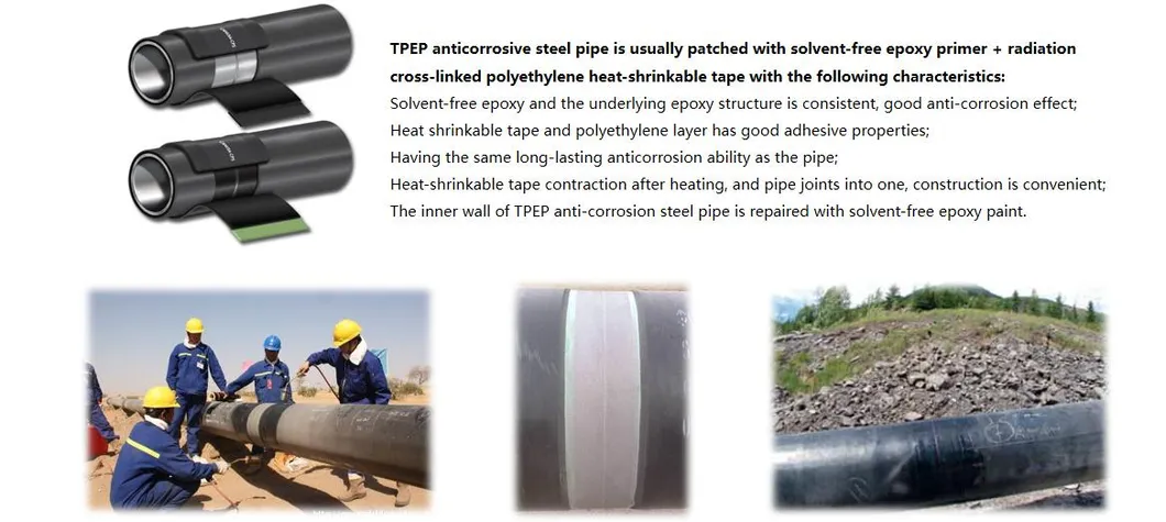 Factory Price API5l Carbon Steel Welded Pipe with 3PE/3lpe/Tpep Coating for Petroleum Pipeline Security
