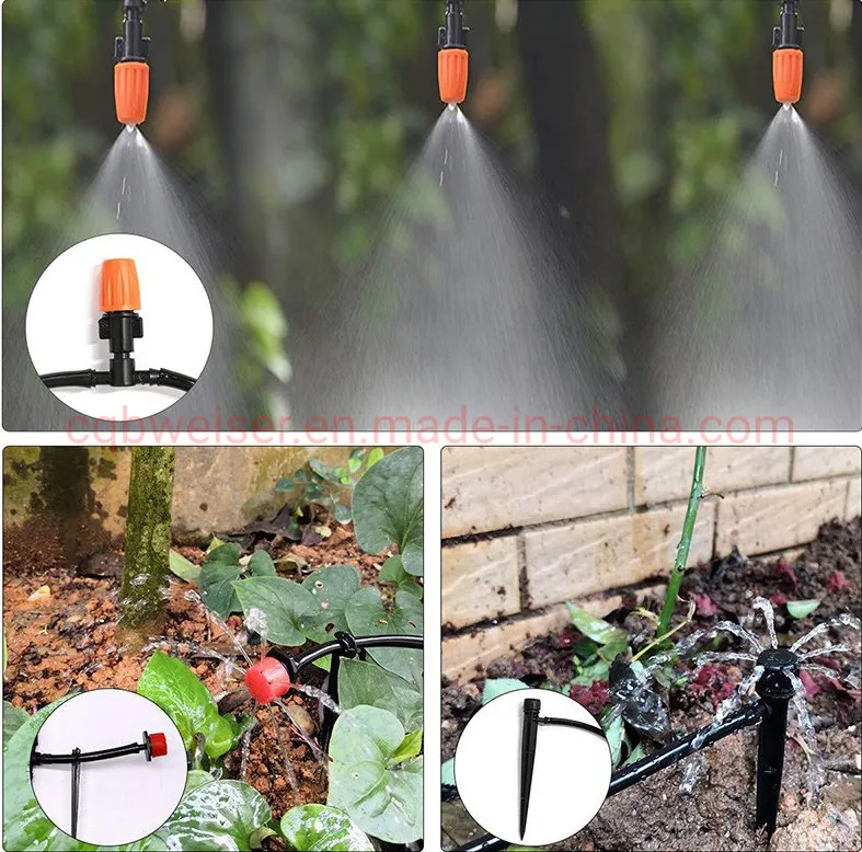 40m Micro Drip Irrigation Watering Adjustable Flow Dripper Atomizer System