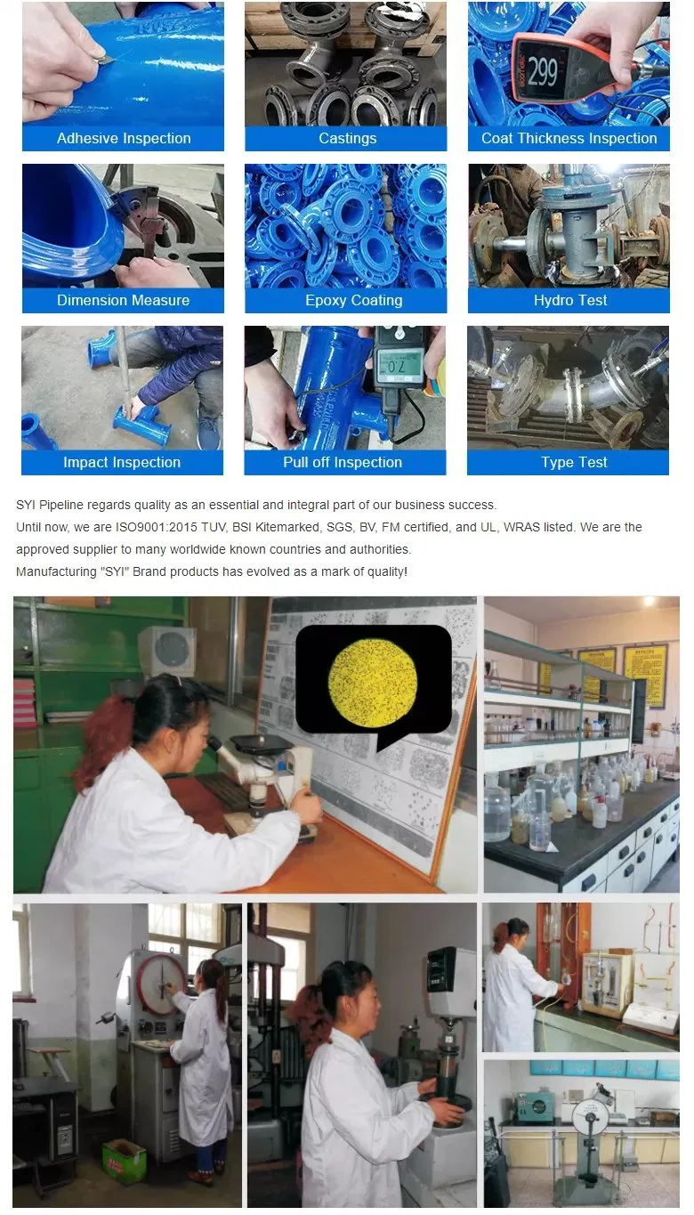 African and South American Market ISO2531 En545 En598 Ductile Iron Di Pipe Fittings for PVC Pipe