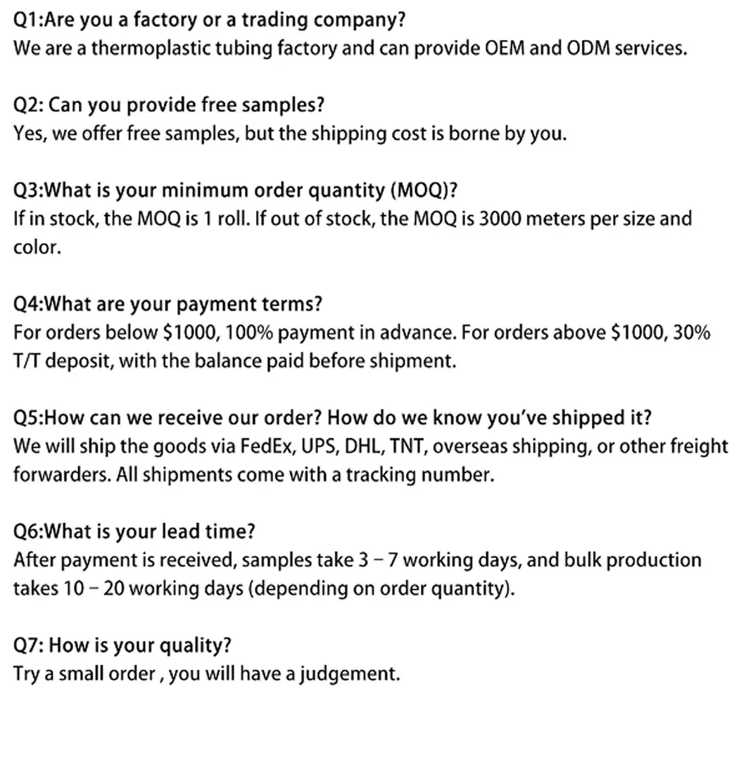 Anti Aging Long Service Life Flexible Nylon PA11 Tube PA11 Tubing