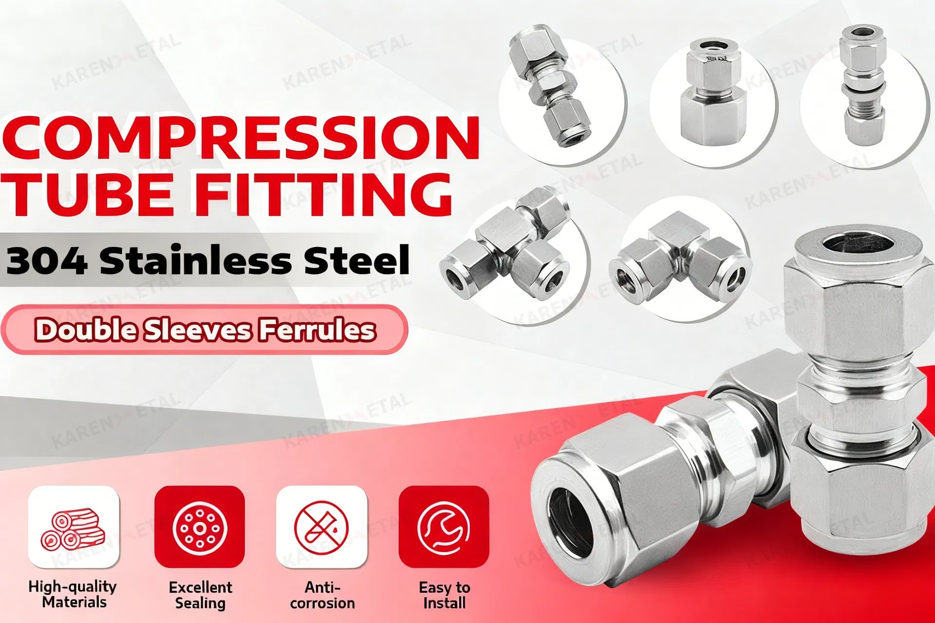 High-Pressure Pza Stainless Steel Quick Plug Four Gas Pipe Quick-Inserting Pneumatic Quick-Connecting