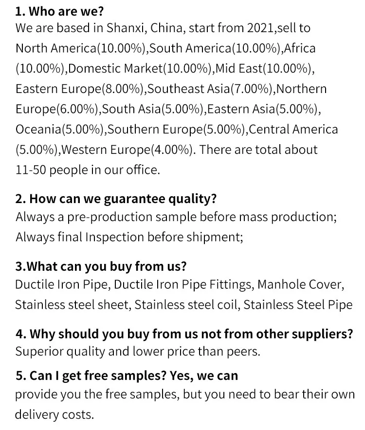 High-Quality Ductile Iron Pipe for Water Supply and Drainage