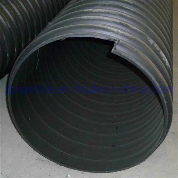 100% Virgin Raw Material PE100 Black Plastic Tube HDPE Pipe Drainage Pipe with Steel Belt Reinforced