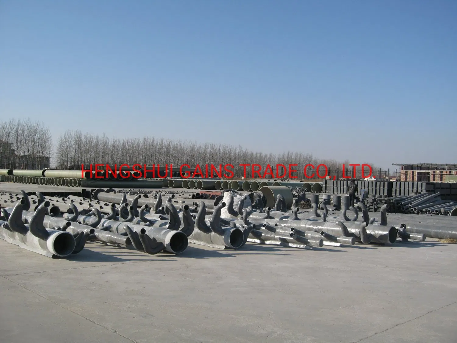 GRP FRP Desulfurization Pipes Fgd Tubes for Coal-Fired Power Plant