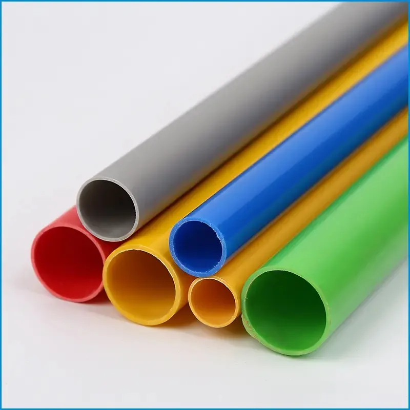 Guangdong Factory 25mm Red Blue Grey Plastic Wiring Tube Hard PVC Electrical Pipe for Cable Protecti