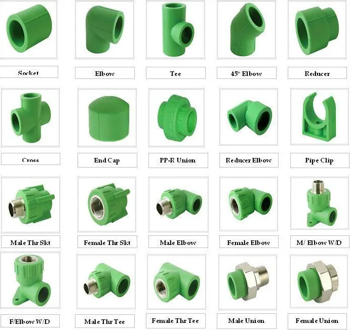 All Types Plumbing Material Plastic PPR Fittings Union Elbow Tee PPR Pipe Fitting for Water Sup
