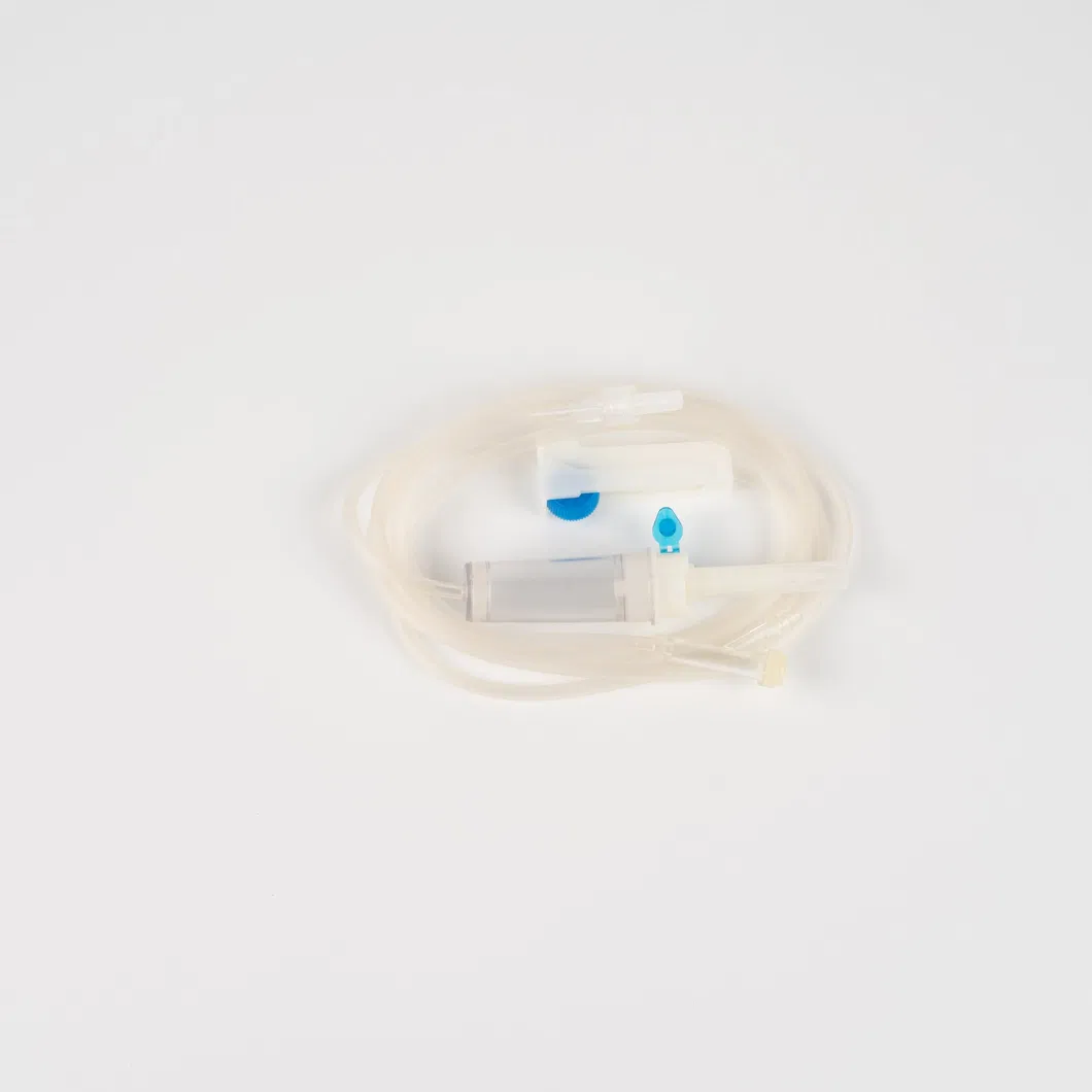Disposable Medical PVC PP Transparent Tubing 1.5m for Adults IV Infusion Set with Air Inlet