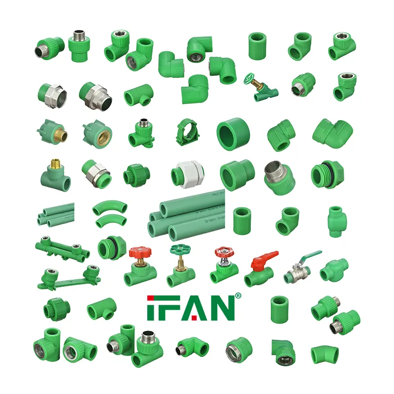 Manufacturer PPR Fittings Plumbing Green 20 - 110mm Exchange Hot and Cold Water PPR Fitting