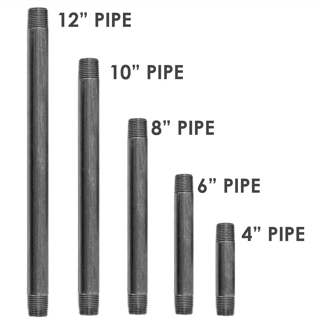 1/2 "X 6" Malleable Iron Pipe Fittings, Pre Cut Fittings, Black Threaded Pipe Fittings and Accessories