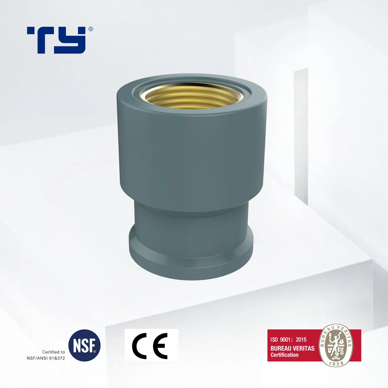 PVC Plastic Welded Pressure Pipe Tube Fittings Reducing Tee Socket Nail Back Nut NBR5648 OEM Tiger