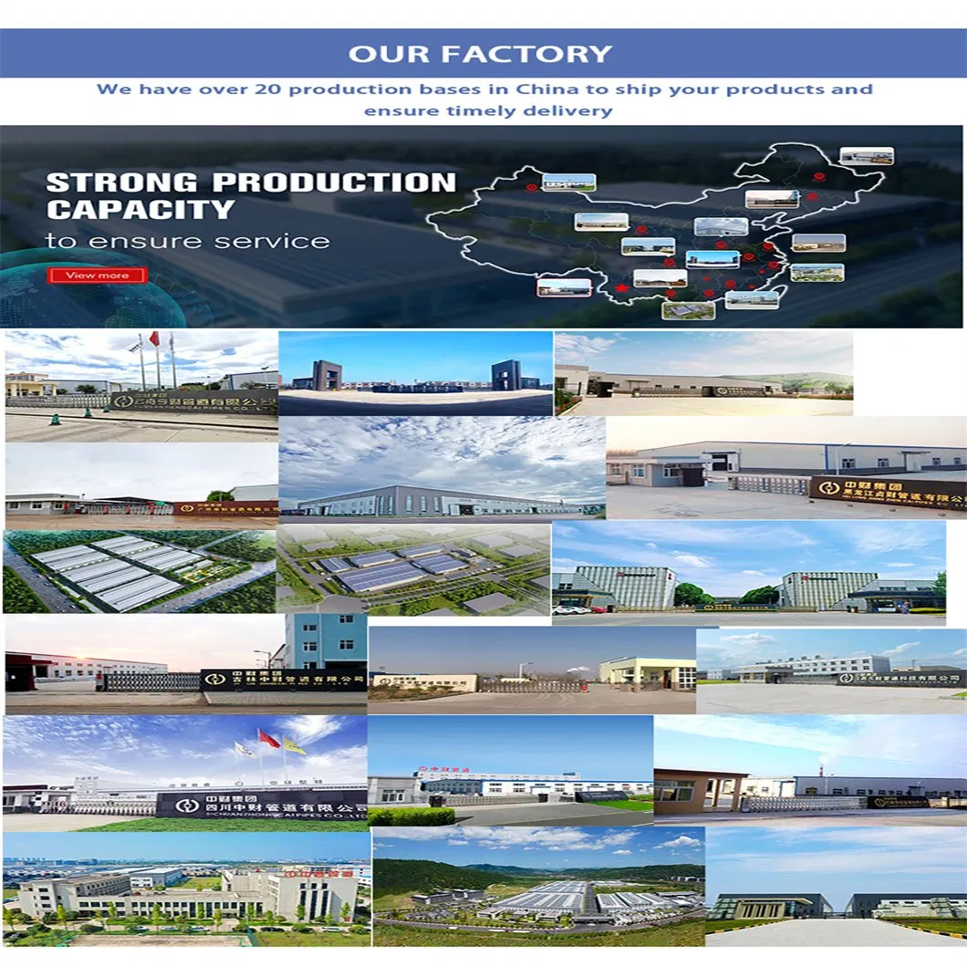 Zhongcai Pipeline Modified Polypropylene Voltage Protective Sleeve Power Cable Buried Mpp Threading Pipe Plastic Pipe