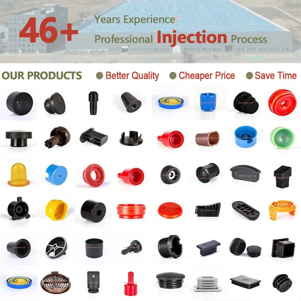 Custom Black Round/Square PVC Plastic Threaded Sealing End Cap / Plug for Pipe