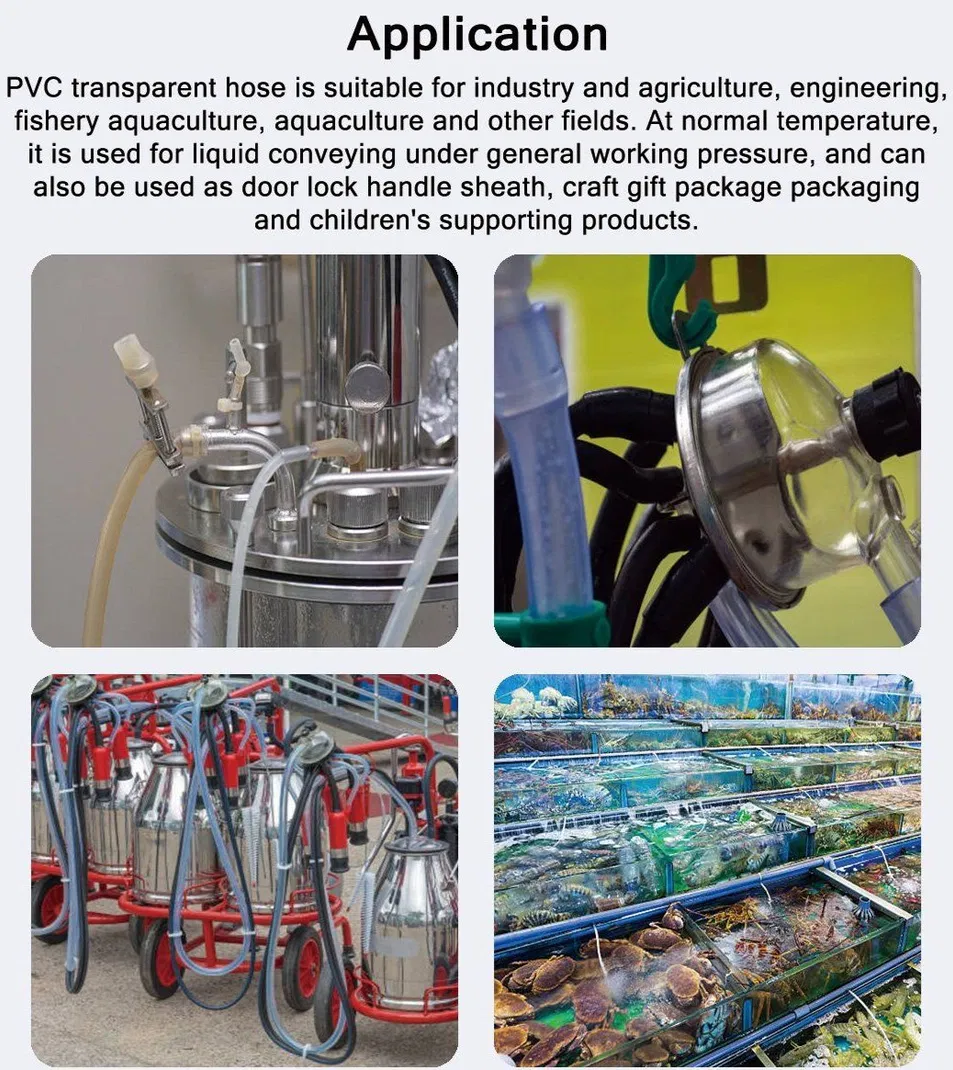 Small Water Flow Transparent PVC Soft Water Pipe for Industry and Aquaculture